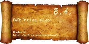 Bártfai Alex névjegykártya