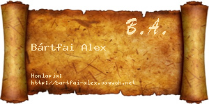Bártfai Alex névjegykártya